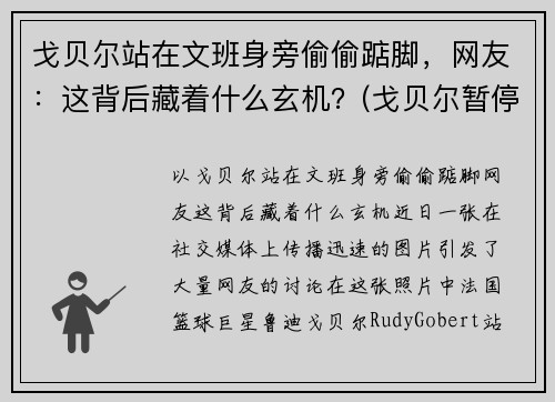戈贝尔站在文班身旁偷偷踮脚，网友：这背后藏着什么玄机？(戈贝尔暂停期间怒踹凳子)